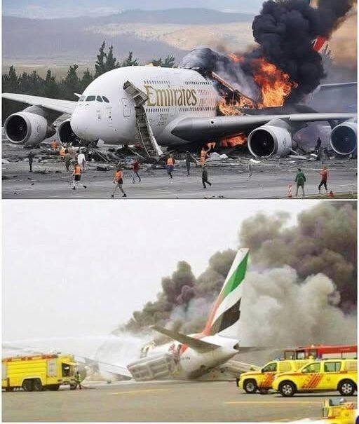 An Emirates plane carrying 300 people crashed while landing; 1 firefighter…