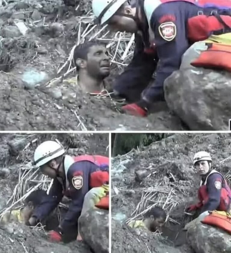 HAUNTING SCENE: Man Holds His Children Tight, Then Signals Rescuersâ€¦ To Bury Them All